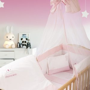 ΚΟΥΝΟΥΠΙΕΡΑ bebe PRINCESS 33 160X490 ΛΕΥΚΟ/ΡΟΖ Cotton 100% - Image 1