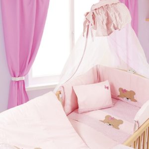 ΚΟΥΝΟΥΠΙΕΡΑ bebe SLEEPING BEARS CUB 14 160X490 ΡΟΖ Cotton 100% - Image 1