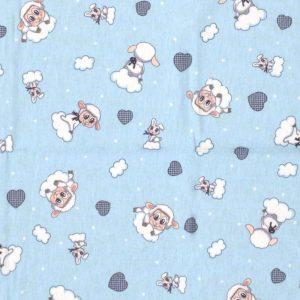 ΠΑΝΑ ΦΑΝΕΛΑ bebe Προβατάκι 06 80Χ80 Sky blue Flannel cotton 100% - Image 1