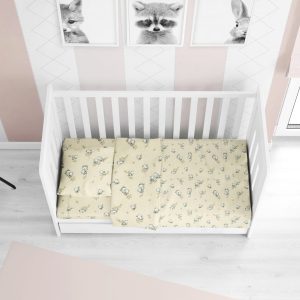 ΣΕΝΤΟΝΙΑ ΕΜΠΡΙΜΕ ΣΕΤ 3 τεμ bebe Birds 16 120Χ160 Ecru Flannel cotton 100% - Image 1