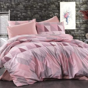 ΣΕΝΤΟΝΙΑ ΕΜΠΡΙΜΕ ΣΕΤ 3 τεμ Geometrical 331 220Χ240 Pink-Salmon Flannel cotton 100% - Image 1