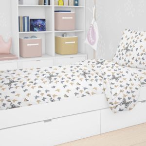 ΣΕΝΤΟΝΙΑ ΕΜΠΡΙΜΕ ΣΕΤ 3 τεμ kids Butterfly 55 160X240 Beige Cotton 100% - Image 1