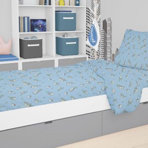 ΣΕΝΤΟΝΙΑ ΕΜΠΡΙΜΕ ΣΕΤ 3 τεμ kids Birds 14 160Χ240 Sky blue Flannel cotton 100% - Image 1