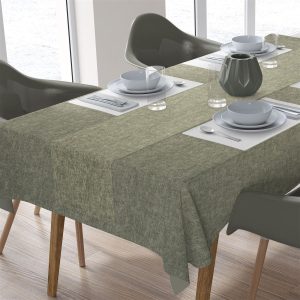 ΑΛΕΚΙΑΣΤΟ ΣΕΤ 2 τεμ (ΤΡΑΠ/ΛΟ 140X140/ΤΡΑΒΕΡΣΑ 40X140) Panama Olive Cott/Pol 70/30 - Image 1