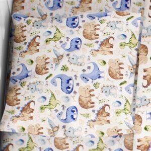 ΜΑΞΙΛΑΡΟΘΗΚΗ ΕΜΠΡΙΜΕ bebe Dinosaur 517 35X45 Sky Blue 100% Cotton - Image 1