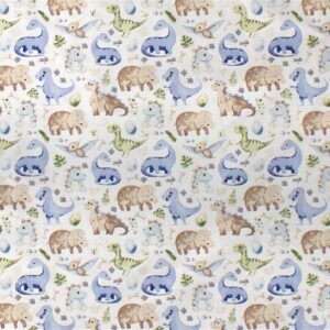 ΠΑΝΑ ΧΑΣΕ bebe Dinosaur 517 80X80 Sky Blue 100% Cotton - Image 1