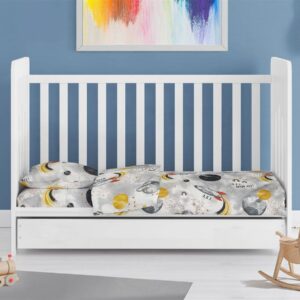 ΚΑΤΩΣΕΝΤΟΝΟ ΜΕ ΛΑΣΤΙΧΟ bebe Spaceship 187 0,70X1,40X0,15 Grey Cotton 100%