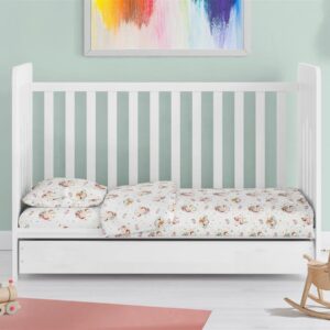 ΚΑΤΩΣΕΝΤΟΝΟ ΜΕ ΛΑΣΤΙΧΟ bebe Unicorn 209 0,70X1,40X0,15 White-Salmon Cotton 100%