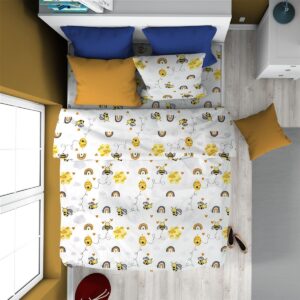 ΠΑΠΛΩΜΑ ΕΜΠΡΙΜΕ kids Honey Bee 545 160X240 White-Yellow 100% Cotton