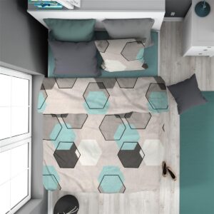 ΠΑΠΛΩΜΑΤΟΘΗΚΗ ΕΜΠΡΙΜΕ Hexagon 395 160X240 Grey 70/30 Cott/Pol - Image 1