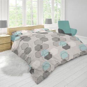 ΠΑΠΛΩΜΑΤΟΘΗΚΗ ΕΜΠΡΙΜΕ Hexagon 395 220X240 Grey Cott/Pol 70/30 - Image 1