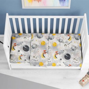 ΠΑΠΛΩΜΑ ΕΜΠΡΙΜΕ bebe Spaceship 187 120X160 Grey Cotton 100%