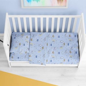 ΚΑΤΩΣΕΝΤΟΝΟ ΜΕ ΛΑΣΤΙΧΟ bebe Sweet Dreams 551 0,70X1,40X0,15 Sky Blue 100% Cotton - Image 1