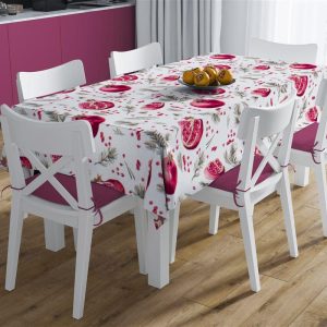 ΑΛΕΚΙΑΣΤΟ ΣΕΤ 2 τεμ (ΤΡΑΠ/ΛΟ 140X140/ΤΡΑΒΕΡΣΑ 40X140) Pomegranate 458 White Cott/Pol 70/30 - Image 1