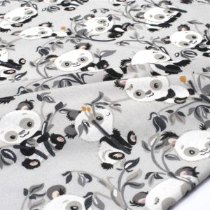 ΠΑΝΑ ΦΑΝΕΛΑ bebe Panda Bear 96 80X80 Grey 100% Cotton Flannel - Image 1