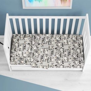ΣΕΝΤΟΝΙΑ ΕΜΠΡΙΜΕ ΣΕΤ 3 τεμ bebe Panda Bear 96 120X160 Grey 100% Cotton Flannel - Image 1