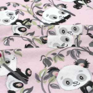 ΠΑΝΑ ΦΑΝΕΛΑ bebe Panda Bear 97 80X80 Pink 100% Cotton Flannel - Image 1