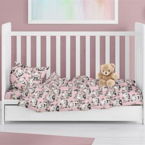 ΠΑΠΛΩΜΑ ΕΜΠΡΙΜΕ bebe Panda Bear 97 120X160 Pink 100% Cotton Flannel