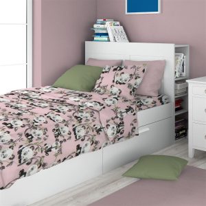 ΣΕΝΤΟΝΙΑ ΕΜΠΡΙΜΕ ΣΕΤ 3 τεμ kids Panda Bear 97 160X240 Pink 100% Cotton Flannel - Image 1