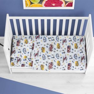 ΚΑΤΩΣΕΝΤΟΝΟ ΜΕ ΛΑΣΤΙΧΟ bebe Toys 46 0,70X1,40X0,15 Sky Blue 100% Cotton Flannel