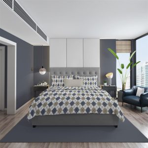 ΠΑΠΛΩΜΑΤΟΘΗΚΗ ΕΜΠΡΙΜΕ Diamond 327 220X240 Blue 100% Cotton Flannel - Image 1