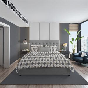 ΠΑΠΛΩΜΑΤΟΘΗΚΗ ΕΜΠΡΙΜΕ Diamond 328 220X240 Grey 100% Cotton Flannel - Image 1
