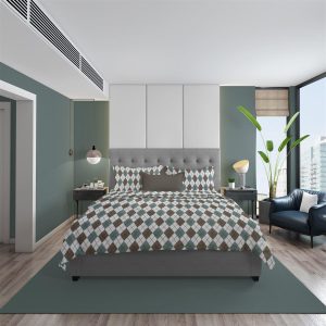 ΠΑΠΛΩΜΑΤΟΘΗΚΗ ΕΜΠΡΙΜΕ Diamond 329 160X240 Petrol 100% Cotton Flannel - Image 1