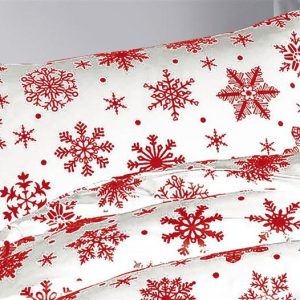 ΜΑΞΙΛΑΡΟΘΗΚΗ ΕΜΠΡΙΜΕ Snowflake 462 50X70 White-Red 70/30 Cott/Pol - Image 1