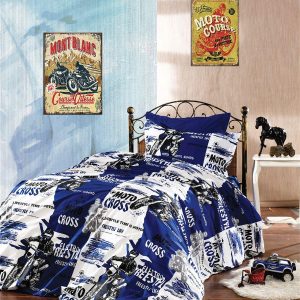 ΣΕΝΤΟΝΙΑ ΕΜΠΡΙΜΕ ΣΕΤ 3 τεμ kids Motocross 289 160X240 Blue 70/30 Cott/Pol - Image 1