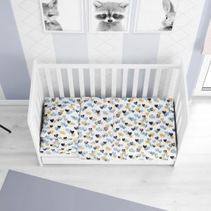 ΣΕΝΤΟΝΙΑ ΕΜΠΡΙΜΕ ΣΕΤ 3 τεμ bebe Hearts 11 120X160 Grey-Green Cotton 100% - Image 1