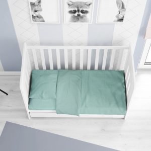 ΣΕΝΤΟΝΙΑ ΣΕΤ 3 τεμ bebe Solid 497 120X160 Aqua Cotton 100% - Image 1