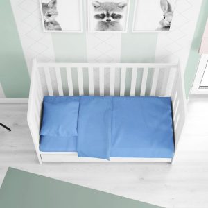 ΣΕΝΤΟΝΙΑ ΣΕΤ 3 τεμ bebe Solid 498 120X160 Sky blue Cotton 100% - Image 1