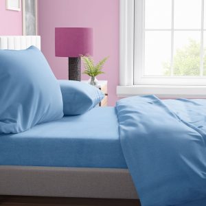 ΣΕΝΤΟΝΙΑ ΣΕΤ 4 τεμ Solid 498 220X240 Sky blue Cotton 100% - Image 1