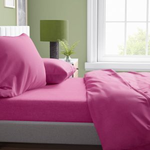 ΣΕΝΤΟΝΙΑ ΣΕΤ 4 τεμ Solid 499 220X240 Fuchsia Cotton 100% - Image 1