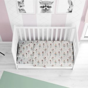 ΚΑΤΩΣΕΝΤΟΝΟ ΜΕ ΛΑΣΤΙΧΟ bebe Μπαλαρίνα 166 0,70X1,40X0,15 Green Flannel Cotton 100%