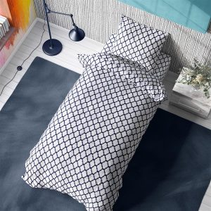 ΠΑΠΛΩΜΑΤΟΘΗΚΗ ΕΜΠΡΙΜΕ Windows 176 160Χ240 White-Dark blueCotton 100% - Image 1