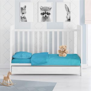 ΣΕΝΤΟΝΙΑ ΣΕΤ 3 τεμ bebe Solid 493 120X160 Turquoise Cotton 100% - Image 1