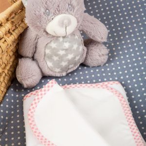 ΣΕΛΤΕΔΑΚΙ ΑΔΙΑΒΡΟΧΟ bebe 33 67Χ90 ΛΕΥΚΟ/ΡΟΖ Cotton 100% - Image 1