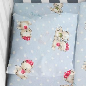 ΜΑΞΙΛΑΡΟΘΗΚΗ ΕΜΠΡΙΜΕ bebe Two Lovely Bears 64 35X45 Blue Cotton 100% - Image 1
