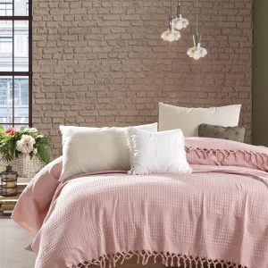 ΚΟΥΒΕΡΤΑ ΠΙΚΕ Dobby 220Χ240 Cashmere Pink Cotton 100% - Image 1