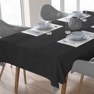ΑΛΕΚΙΑΣΤΟ ΣΕΤ 2 τεμ (ΤΡΑΠ/ΛΟ 140X140/ΤΡΑΒΕΡΣΑ 40X140) Panama Black Cott/Pol 70/30 - Image 1
