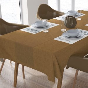 ΑΛΕΚΙΑΣΤΟ ΣΕΤ 2 τεμ (ΤΡΑΠ/ΛΟ 140X140/ΤΡΑΒΕΡΣΑ 40X140) Panama Mustard Cott/Pol 70/30