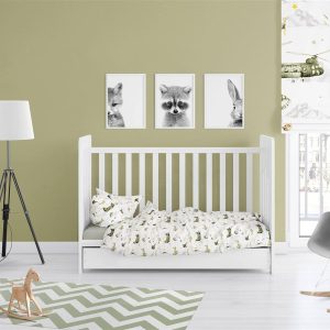 ΣΕΝΤΟΝΙΑ ΕΜΠΡΙΜΕ ΣΕΤ 3 τεμ bebe Airforce 196 120X160 White-Khaki Cotton 100% - Image 1