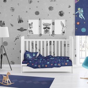 ΣΕΝΤΟΝΙΑ ΕΜΠΡΙΜΕ ΣΕΤ 3 τεμ bebe Space 189 120X160 Blue Cotton 100% - Image 1