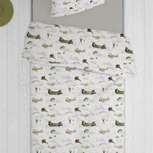 ΣΕΝΤΟΝΙΑ ΕΜΠΡΙΜΕ ΣΕΤ 3 τεμ kids Airforce 196 160X240 White-Khaki Cotton 100% - Image 1