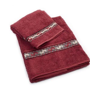 Πετσέτα Σετ 2 τεμ ZUCCHI 40X60,60X110 Jacquard Κόκκινο 100% Cotton