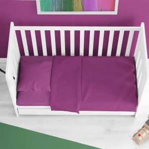 Κατωσέντονο με Λάστιχο bebe Solid 501 0,70X1,40X0,15 Dark Magenta 100% Cotton - Image 1