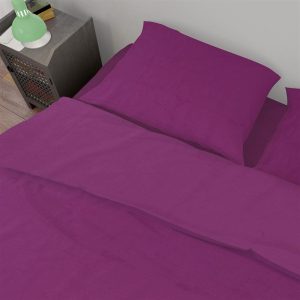 Σεντόνια Σετ 3 τεμ Solid 501 160X240 Dark Magenta 100% Cotton - Image 1