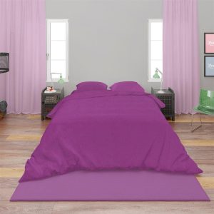 Σεντόνια Σετ 4 τεμ Solid 501 220X240 Dark Magenta 100% Cotton - Image 1