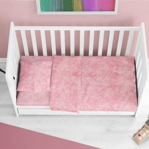 Σεντόνια Σετ 3 τεμ bebe Premium Shadow 617 120X160 Pink 100% Cotton - Image 1